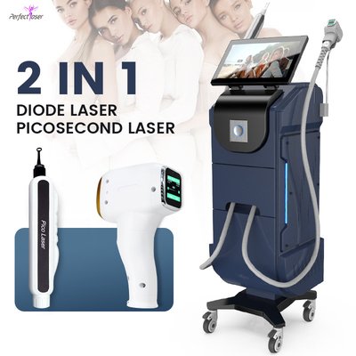 FDA 5 Milyon Vuruş 808nm Diyot Lazer Saç Kaldırma Picosecond Cilt Pigmentasyonları Kaldırma Makinesi
